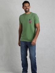 Weird Fish Green Fish Fighters Heritage Wash Artist 100% Cotton T-Shirt - Image 2 of 6