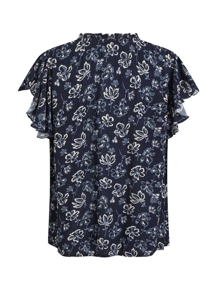 Weird Fish Black Lucetta Viscose Crepe Printed Blouse - Image 7 of 7