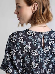 Weird Fish Black Everly Viscose Printed Tea Dress - Image 5 of 6
