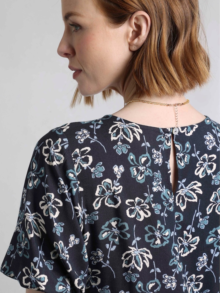 Weird Fish Black Everly Viscose Printed Tea Dress - Image 5 of 6