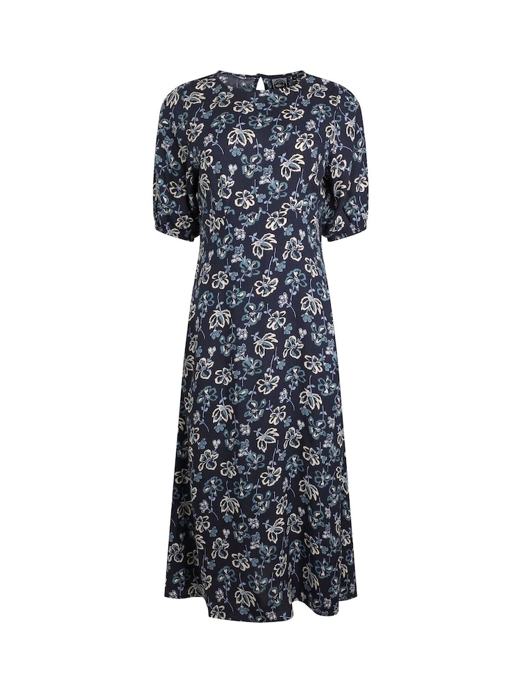 Weird Fish Black Everly Viscose Printed Tea Dress - Image 6 of 6
