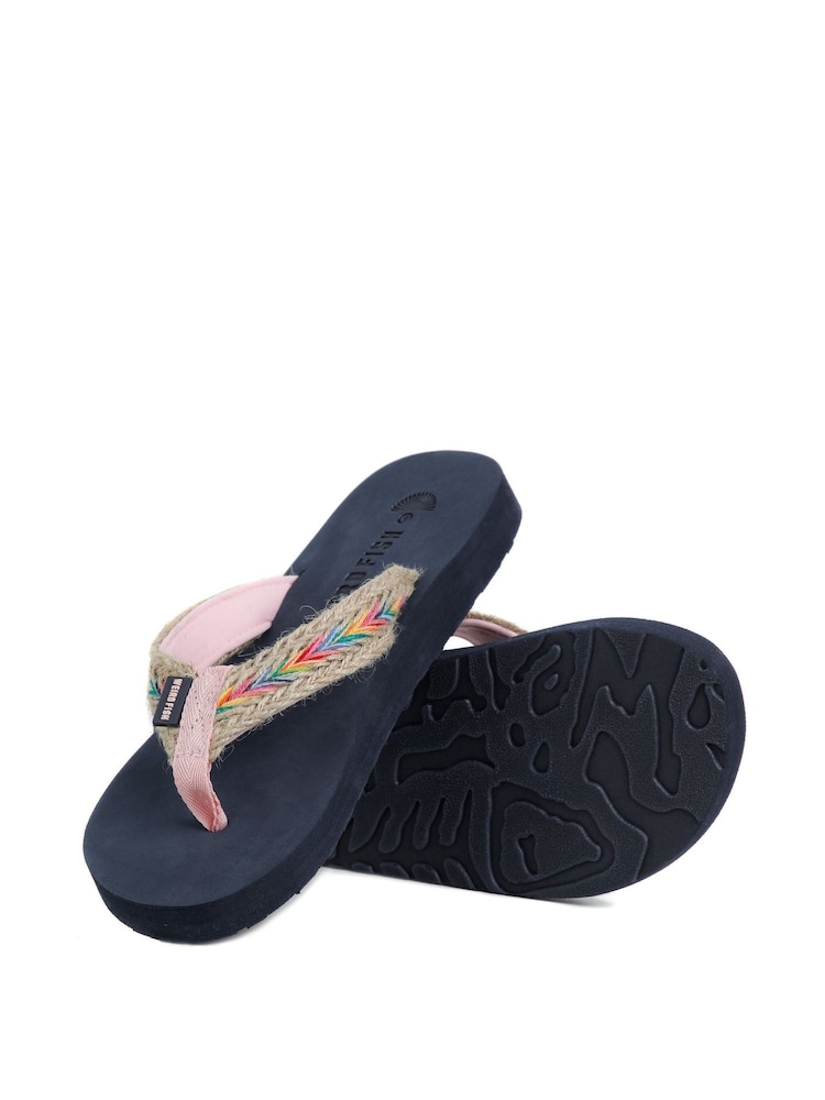 Weird Fish Aqua Blue Adila Braided Flip Flop Slippers - Image 3 of 3