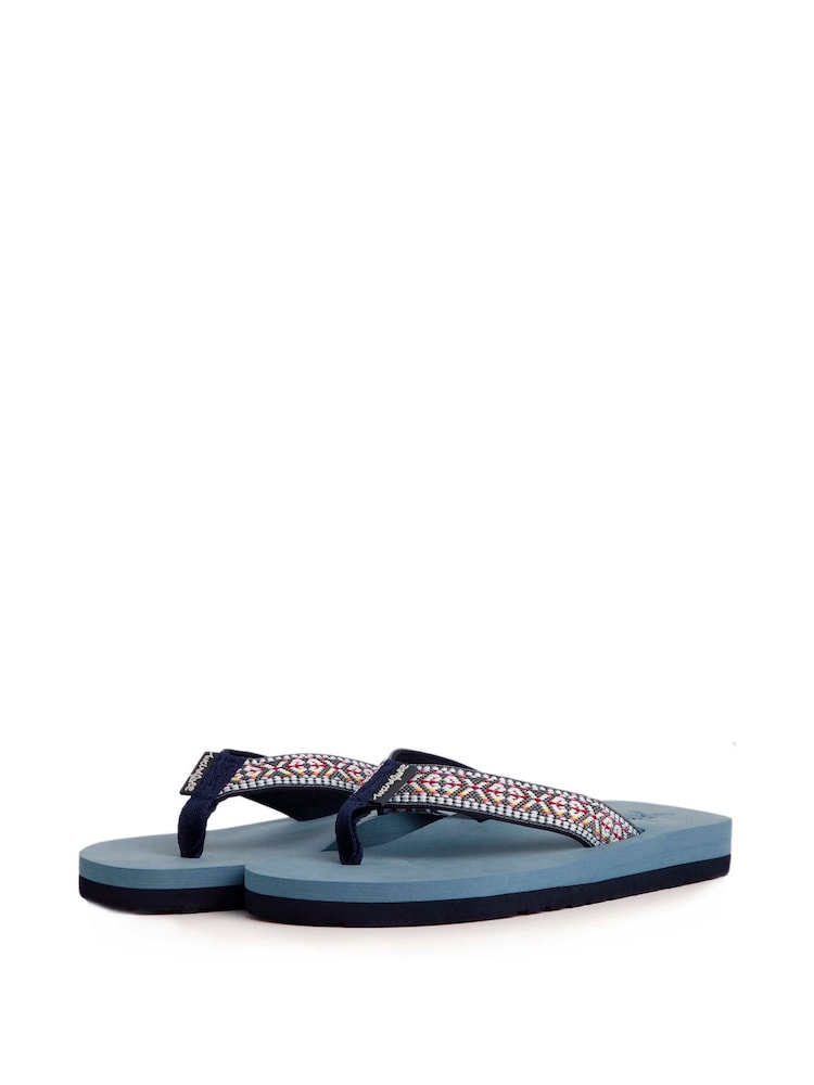Weird Fish Aqua Blue Adila Braided Flip Flop Slippers - Image 4 of 4