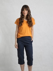 Weird Fish Blue Anyar 3 Quarter Ripstop 100% Cotton Trousers - Image 1 of 7