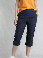 Weird Fish Blue Anyar 3 Quarter Ripstop 100% Cotton Trousers - Image 3 of 7