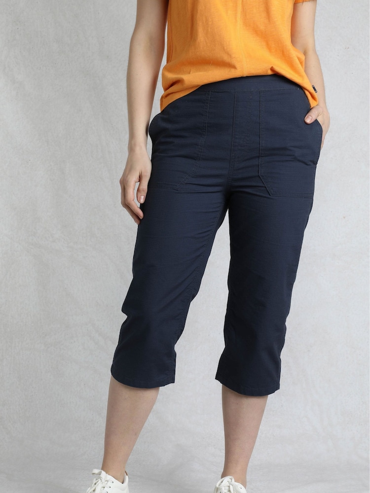 Weird Fish Blue Anyar 3 Quarter Ripstop 100% Cotton Trousers - Image 3 of 7