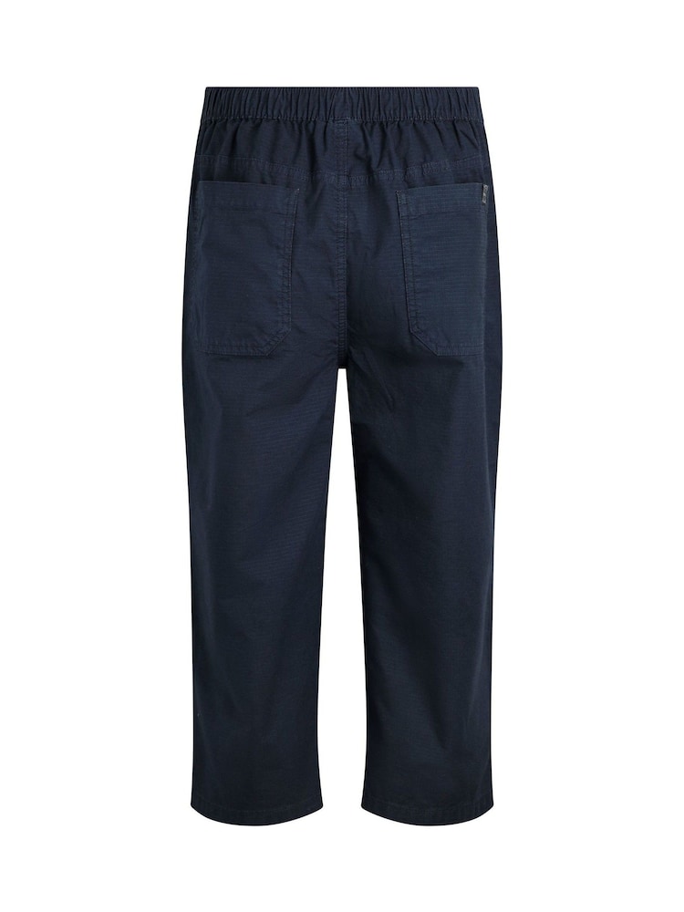 Weird Fish Blue Anyar 3 Quarter Ripstop 100% Cotton Trousers - Image 7 of 7