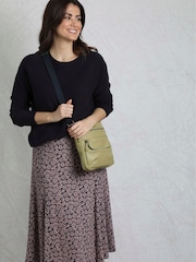 Weird Fish Green Tilford Plain Crossbody Bag - Image 2 of 6