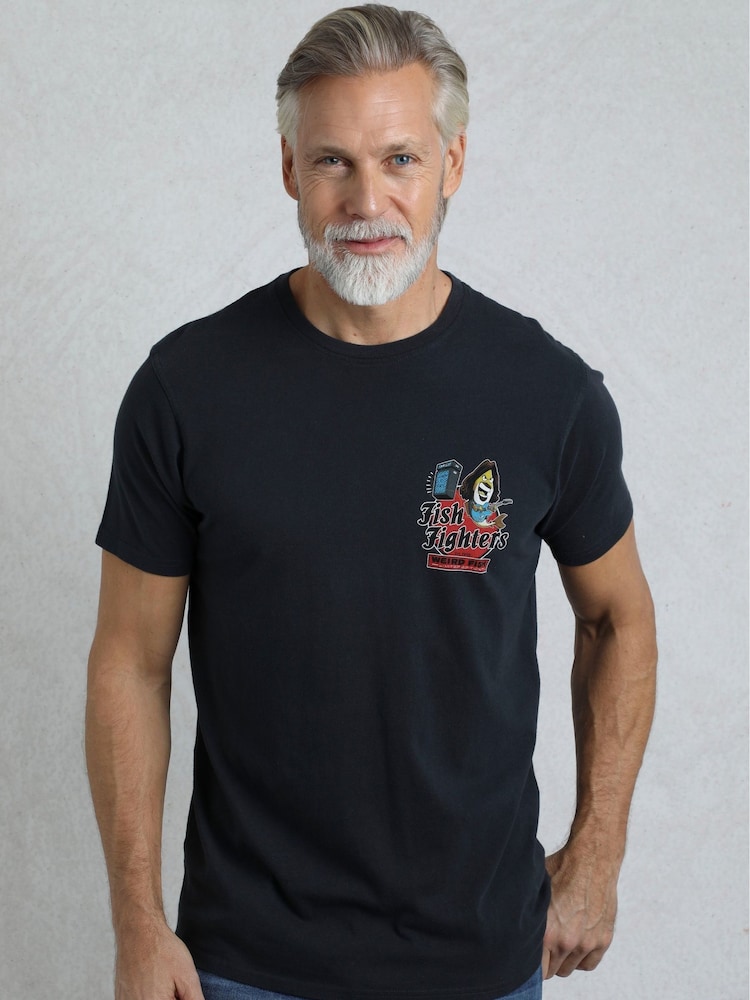 Albastru - Tricou Weird Fish Fish Fighters Heritage Wash Artist 100% din bumbac - Imaginea 1 din 7