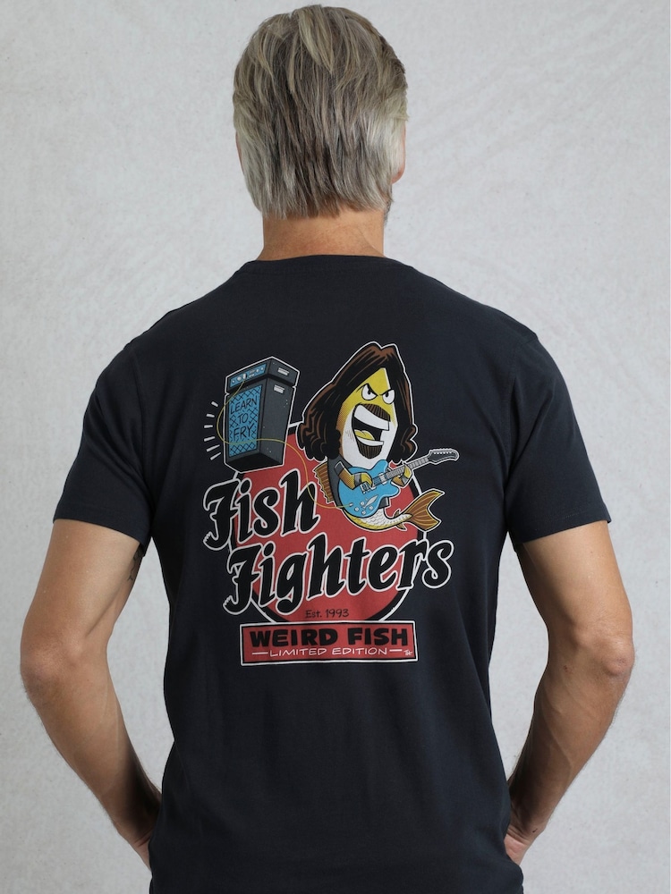 Albastru - Tricou Weird Fish Fish Fighters Heritage Wash Artist 100% din bumbac - Imaginea 2 din 7