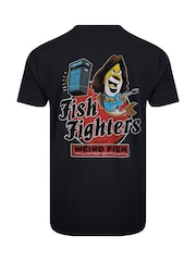 Albastru - Tricou Weird Fish Fish Fighters Heritage Wash Artist 100% din bumbac - Imaginea 7 din 7