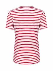 Weird Fish Red Natalie Striped Round Neck Short Sleeve 100% Organic Cotton Top - Image 2 of 2