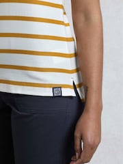 Weird Fish Yellow Bowe Striped 100% Organic Cotton Jersey Top - Image 4 of 6