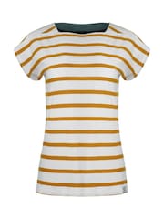 Weird Fish Yellow Bowe Striped 100% Organic Cotton Jersey Top - Image 5 of 6