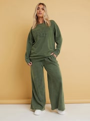 Yours Curve Green New York Slogan Sweatshirt - Image 1 of 5