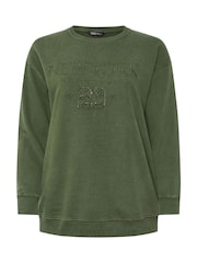 Yours Curve Green New York Slogan Sweatshirt - Image 5 of 5