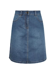 M&Co Blue Mid Wash Knee Denim Skirt - Image 5 of 5