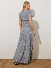 Long Tall Sally Blue Floral Print Tiered Maxi Dress - Image 3 of 5