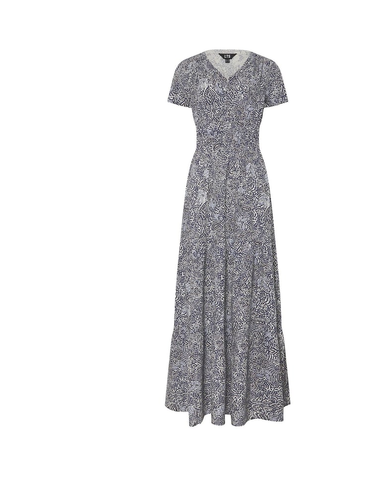 Long Tall Sally Blue Floral Print Tiered Maxi Dress - Image 5 of 5