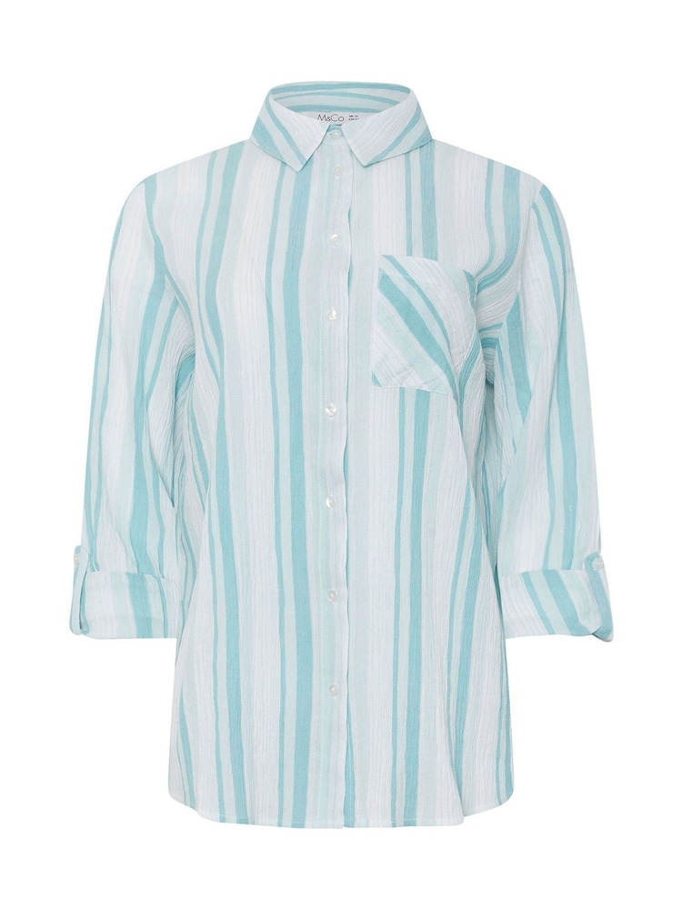 M&Co Green Stripe Crepe Shirt - Image 5 of 5