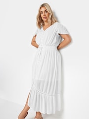 Yours Curve White Dobby 100% Cotton Maxi Dress - Image 1 of 6