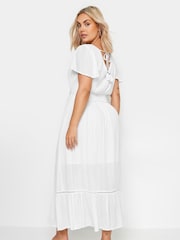 Yours Curve White Dobby 100% Cotton Maxi Dress - Image 2 of 6