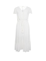 Yours Curve White Dobby 100% Cotton Maxi Dress - Image 6 of 6