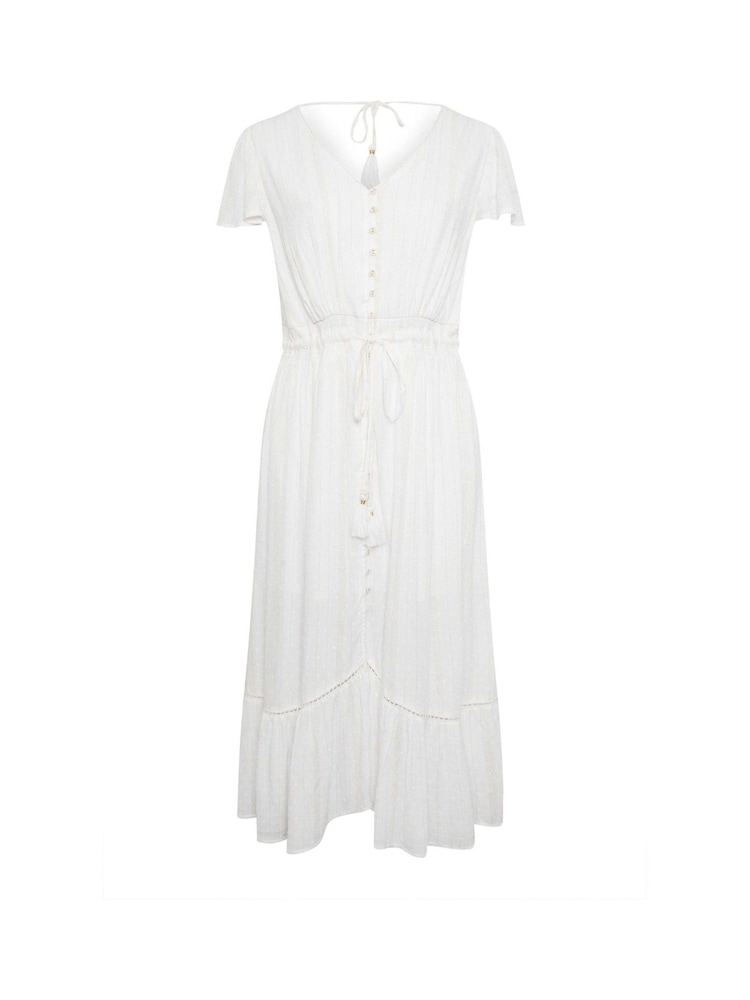 Yours Curve White Dobby 100% Cotton Maxi Dress - Image 6 of 6
