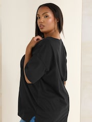 Yours Curve Black Western Boho Diamond Top - Image 3 of 5