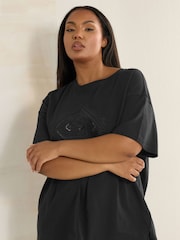 Yours Curve Black Western Boho Diamond Top - Image 4 of 5