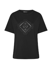 Yours Curve Black Western Boho Diamond Top - Image 5 of 5