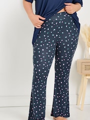 Yours Curve Blue Yoga Joggers - Image 1 of 6