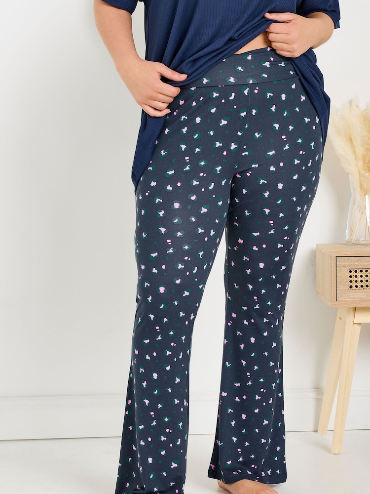 Yours Curve Blue Yoga Joggers - Image 1 of 6