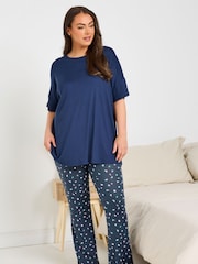 Yours Curve Blue Yoga Joggers - Image 3 of 6