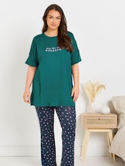 Yours Curve Blue Yoga Joggers - Image 4 of 6