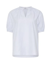 Long Tall Sally White Stripe Notch Neck Blouse - Image 1 of 5