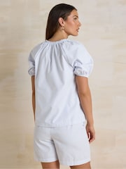 Long Tall Sally White Stripe Notch Neck Blouse - Image 2 of 5