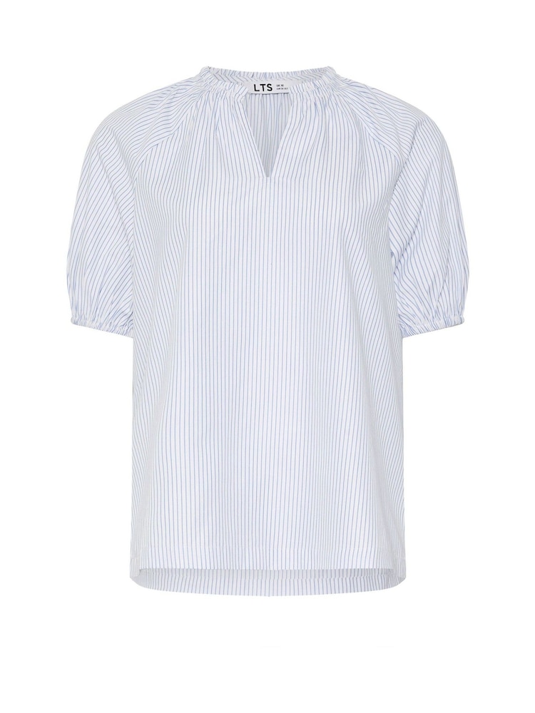 Long Tall Sally White Stripe Notch Neck Blouse - Image 5 of 5