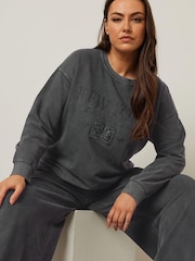 Yours Curve Grey New York Slogan Sweatshirt - Image 1 of 5