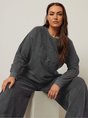 Yours Curve Grey New York Slogan Sweatshirt - Image 5 of 5