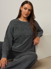 Yours Curve Grey New York Slogan Sweatshirt - Image 5 of 5
