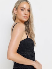 Long Tall Sally Black Crochet Skirted Swimsuit - Image 5 of 7