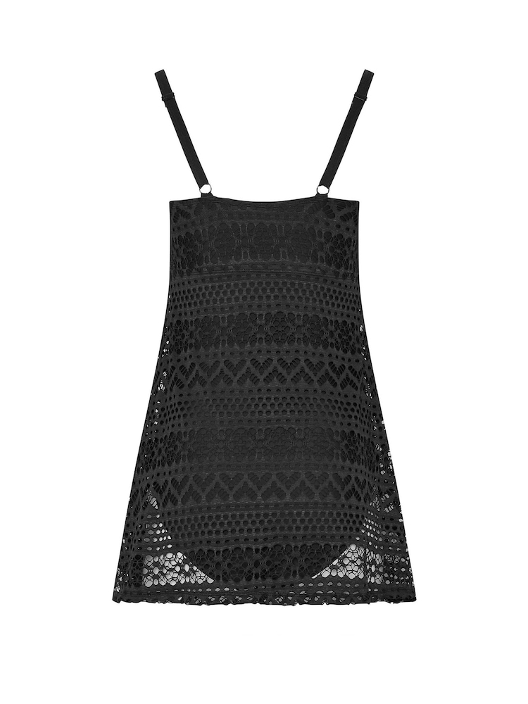 Long Tall Sally Black Crochet Skirted Swimsuit - Image 7 of 7