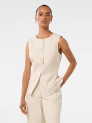 Forever New Cream Petite Valeria High Neck Waistcoat - Image 4 of 5