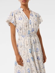 Forever New White Jacqueline Petite Puff Sleeves Tiered Midi Dress - Image 3 of 3