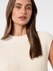 Forever New Cream Emily Zip Detail Knitted Tank Top - Image 3 of 5