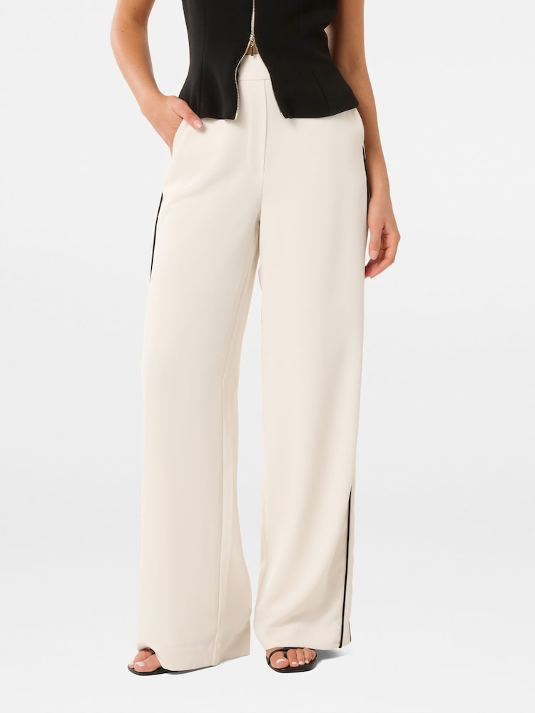 Forever New Cream Wide Fit Brandi Striped Wide Leg Pants - Image 1 of 5