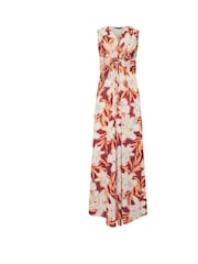 M&Co Orange Floral Twist Front Sleeveless Maxi Dress - Image 5 of 5