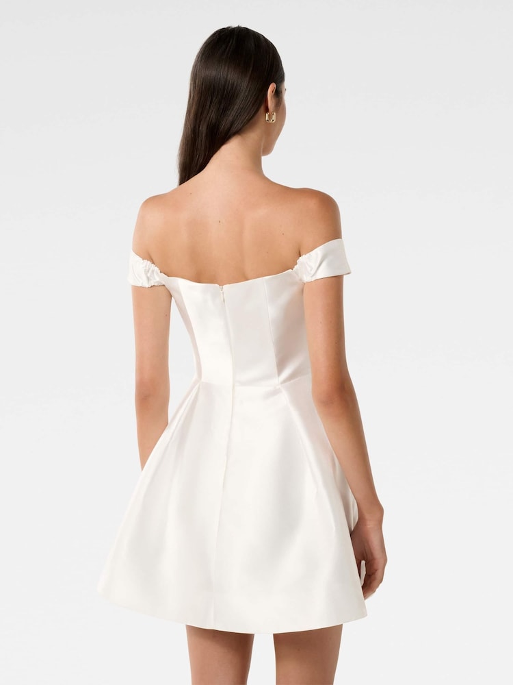 Forever New White Annie Short Sleeves A-Line Mini Dress - Image 5 of 5