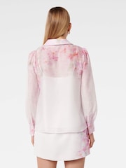 Forever New Pink Slim Cora Shirt with a Touch Of Linen - Image 2 of 5